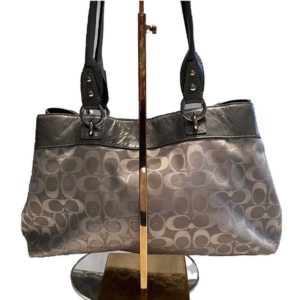 Coach Silver Signature Penelope Large Shopper Tote Bag with original Tag - Picture 8 of 15